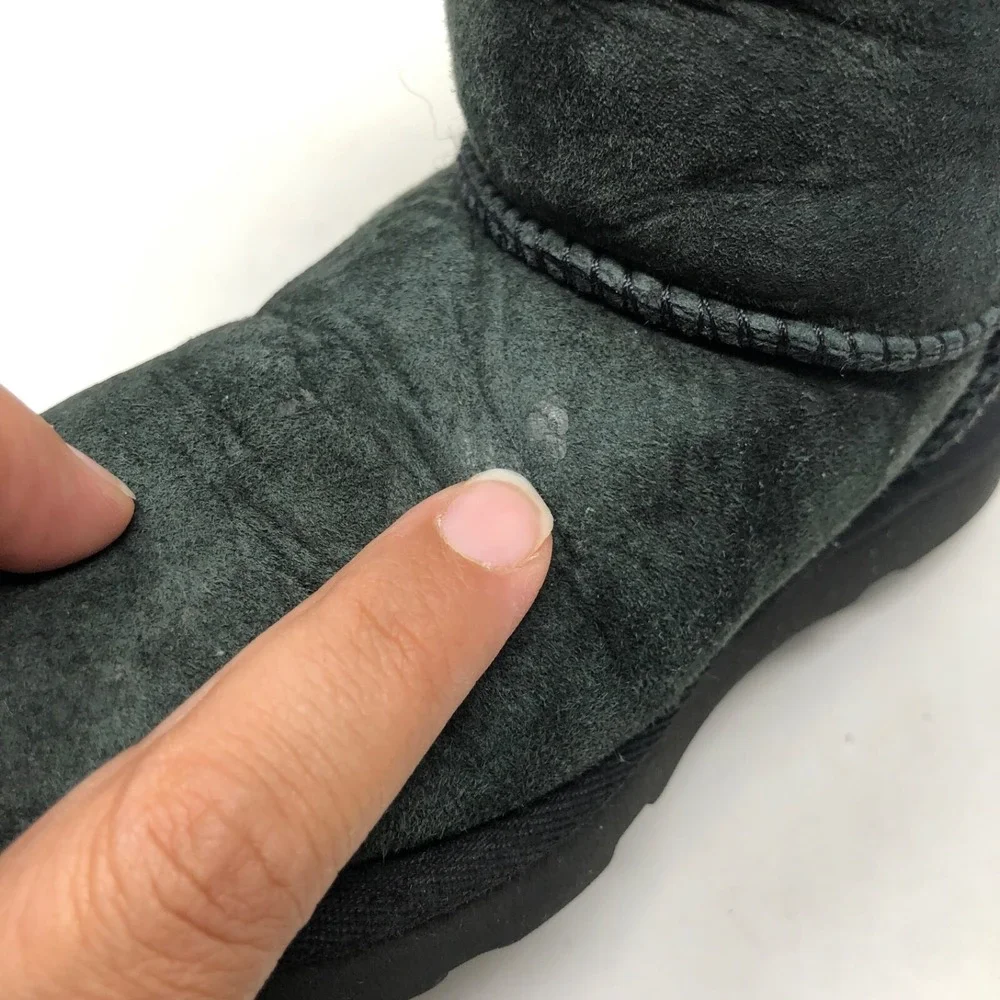 Ugg Bailey Bow Tie Boot Black Faux Fur Lined Girls 11 Winter Cozy